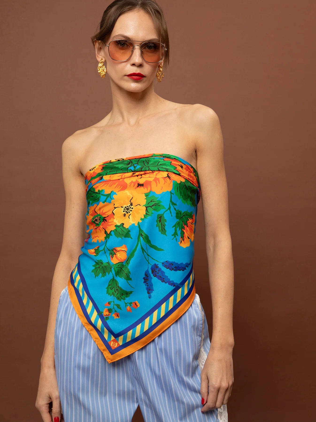 Satin Scarf/ Top - Tapetsaria Aqua