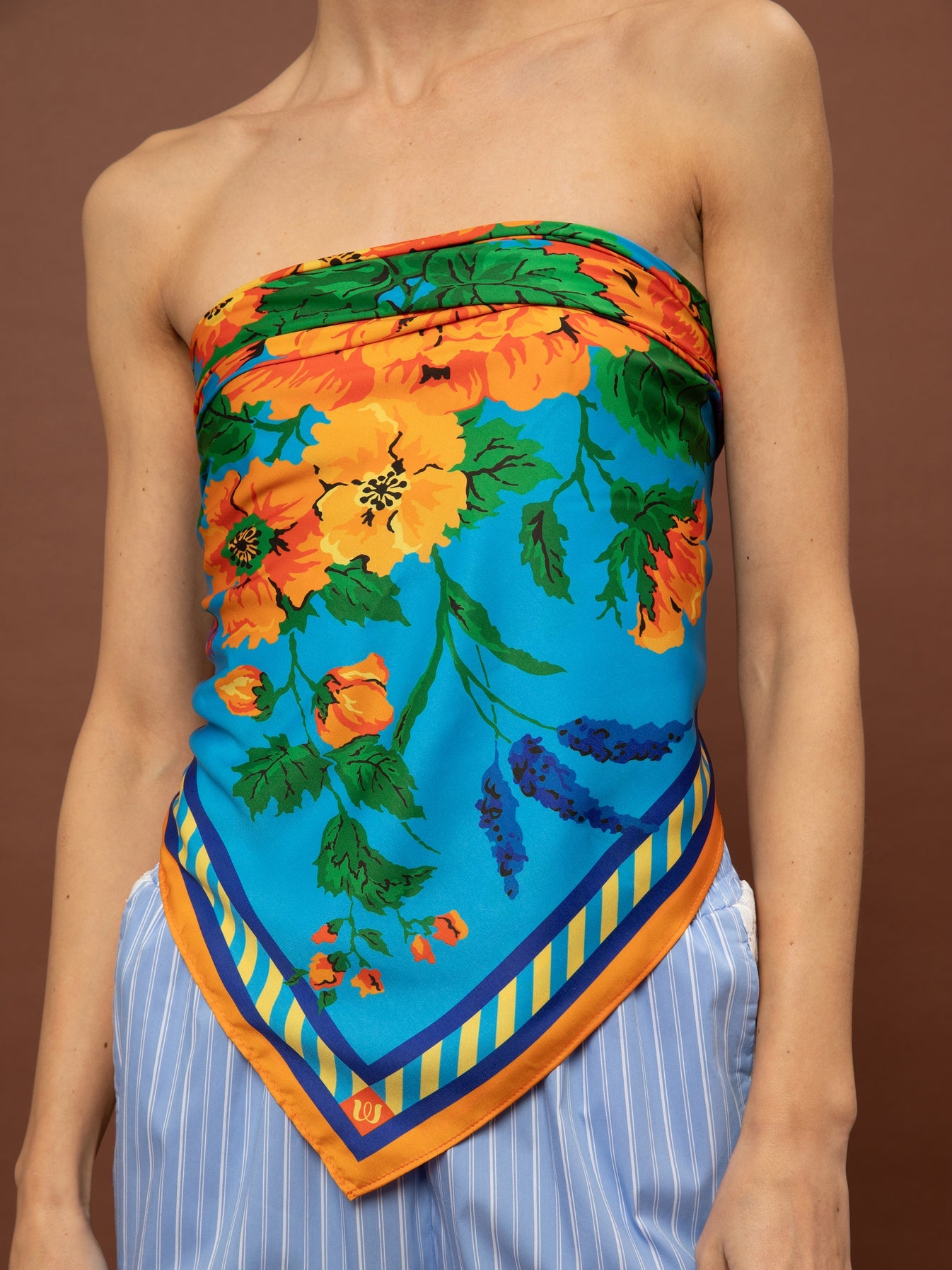 Satin Scarf/ Top - Tapetsaria Aqua