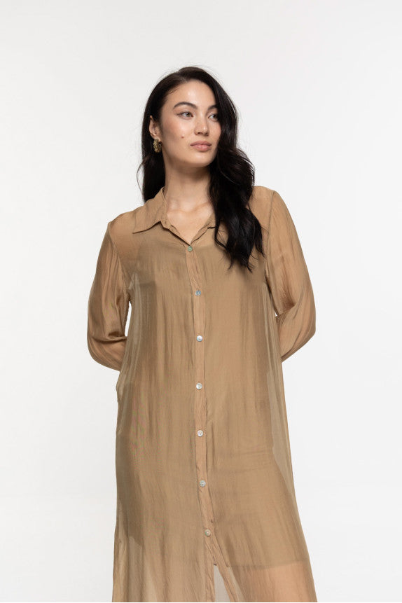 Aphrodite Long Shirt - Camel