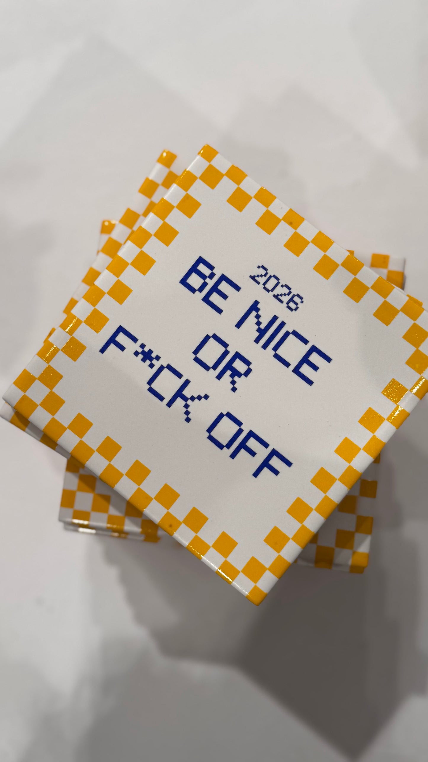 Xmas coasters - Be nice or F*ck Off