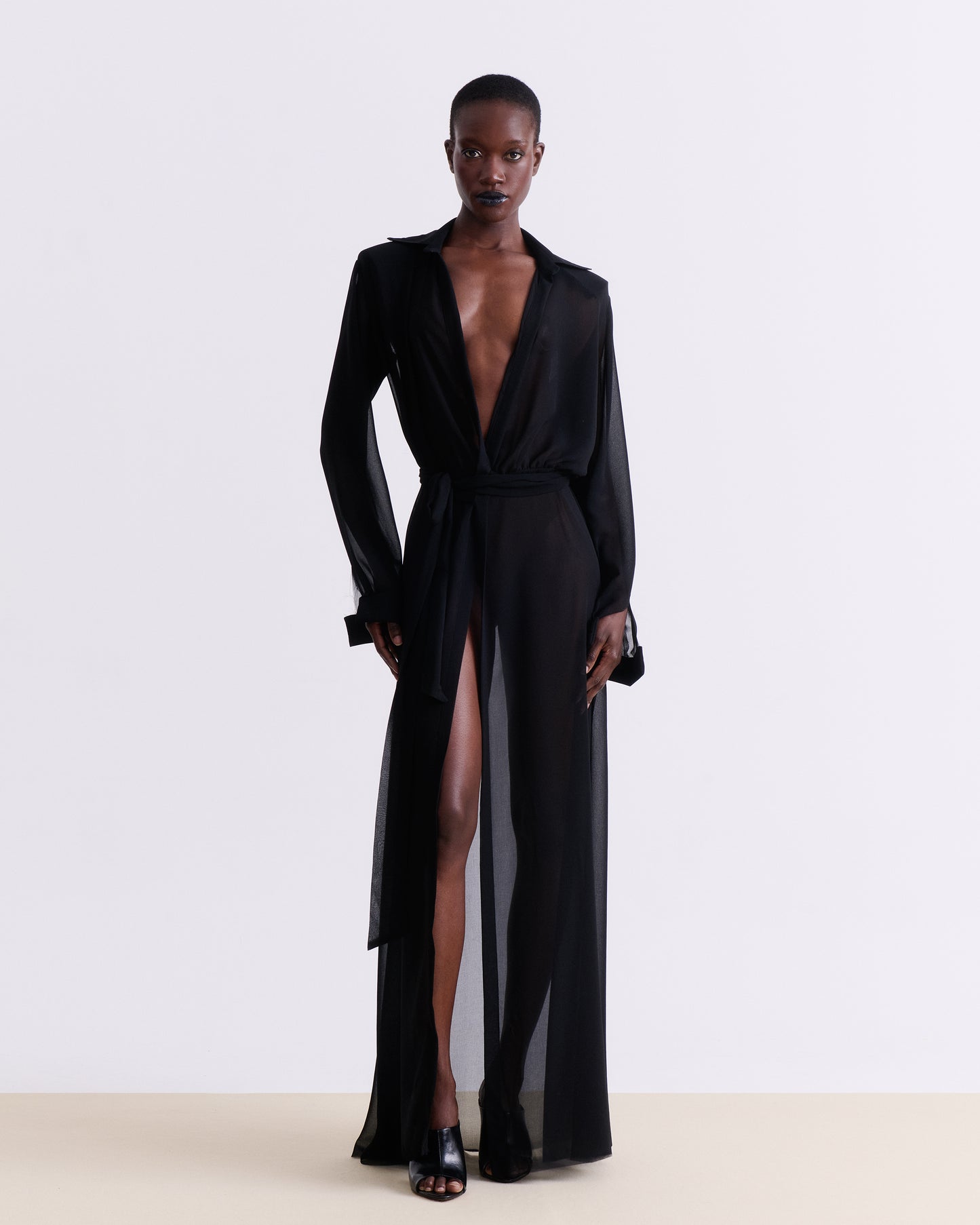 Black Sheer Maxi Dress