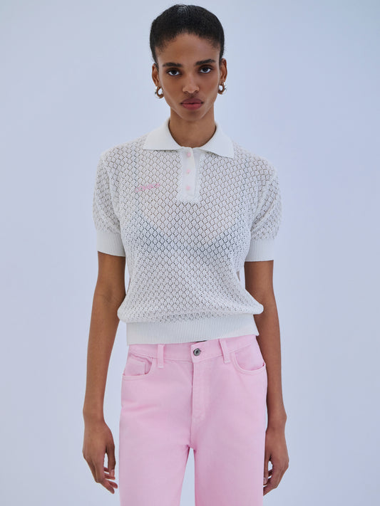 Blouse Polo Logo - White (Pre order)