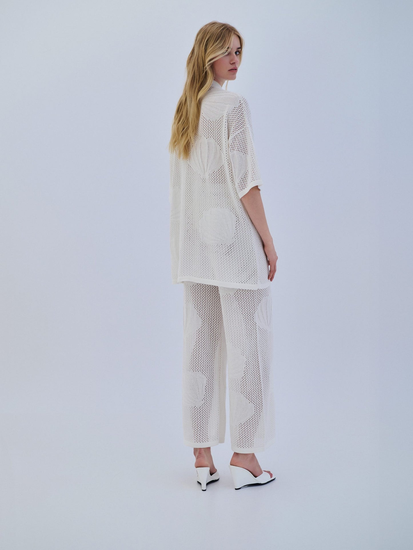 Cardigan Polo Shell - White
