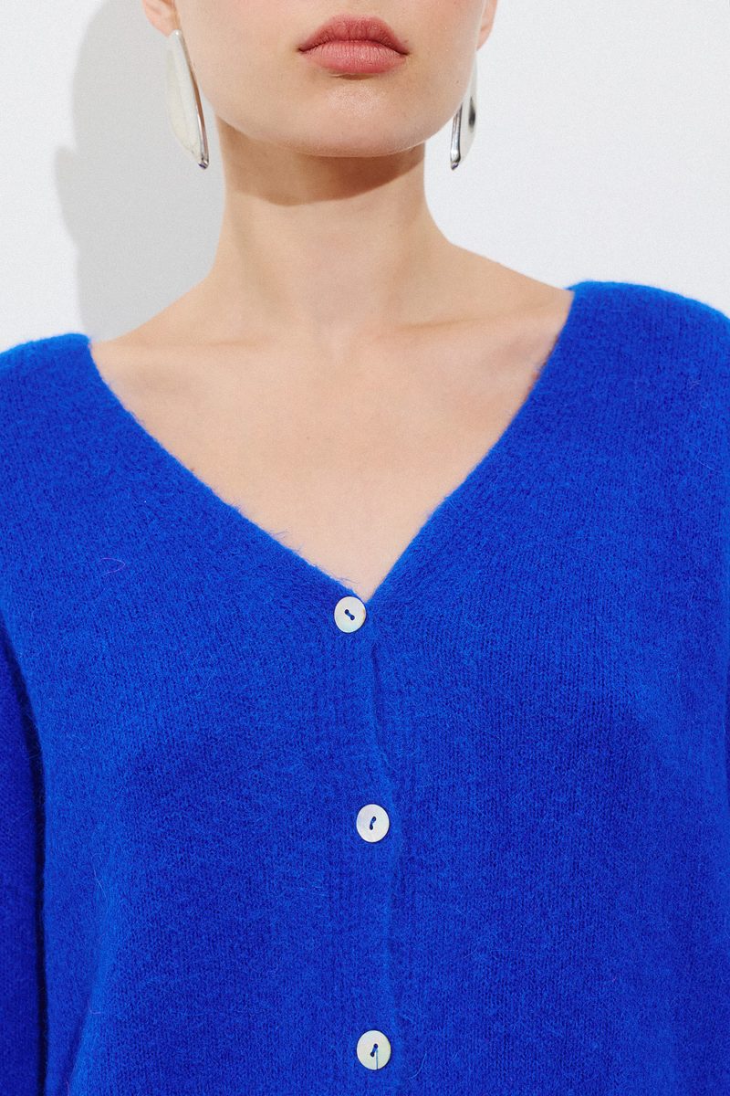 Alpaca Cardigan Efimeron - Royal Blue