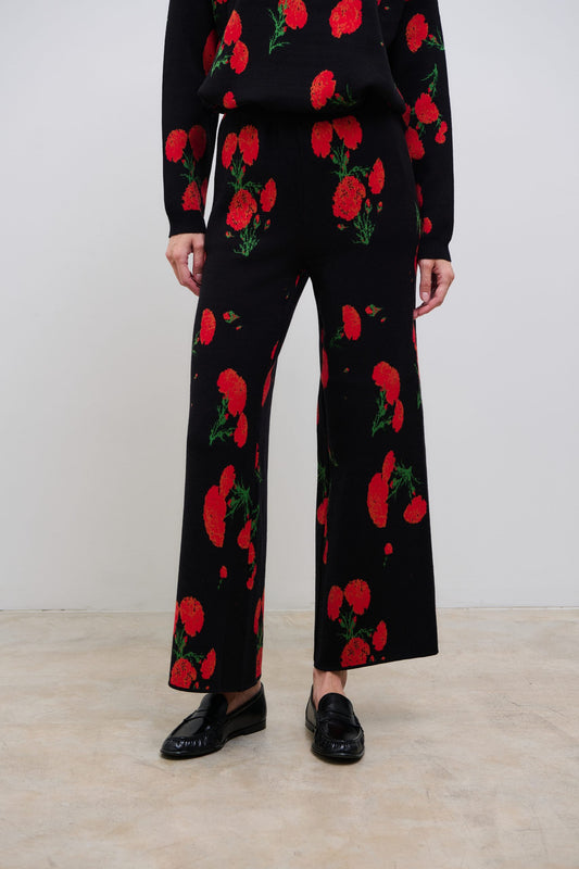 Carnation Knit Pants Black