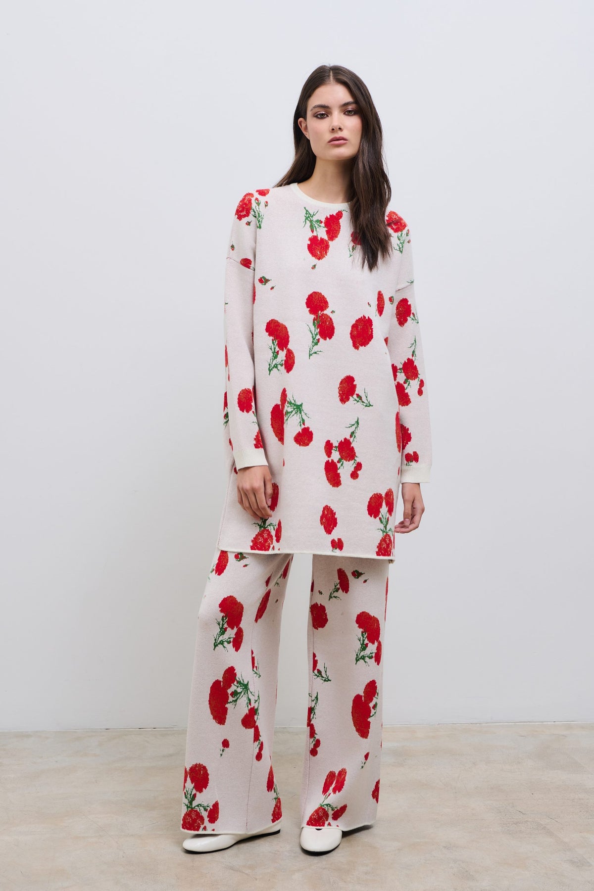 Carnation Knit Pants Ecru