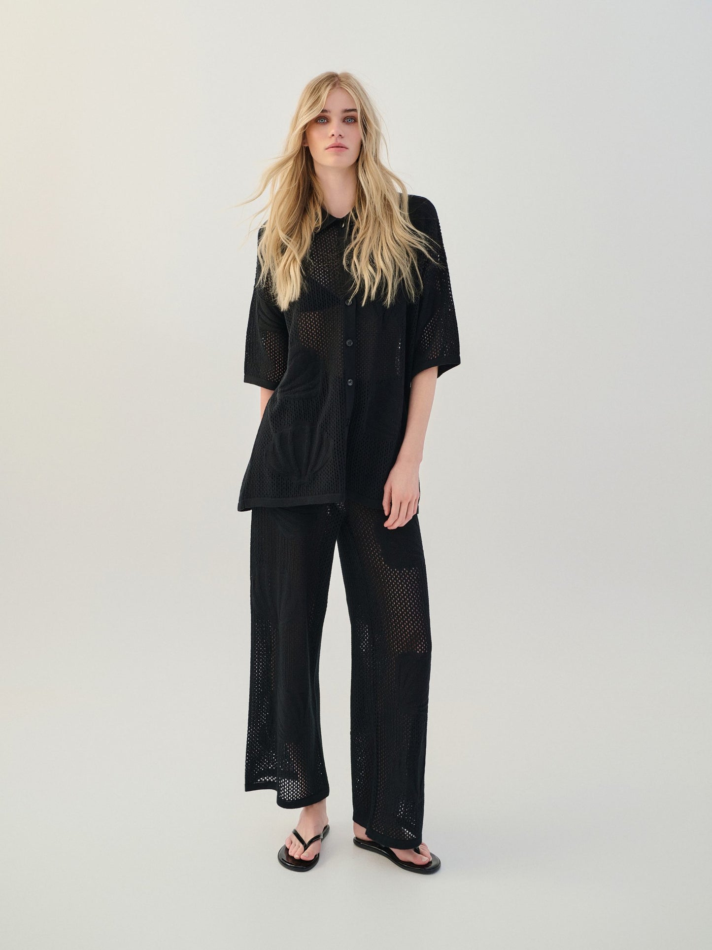 Cardigan Polo Shell - Black