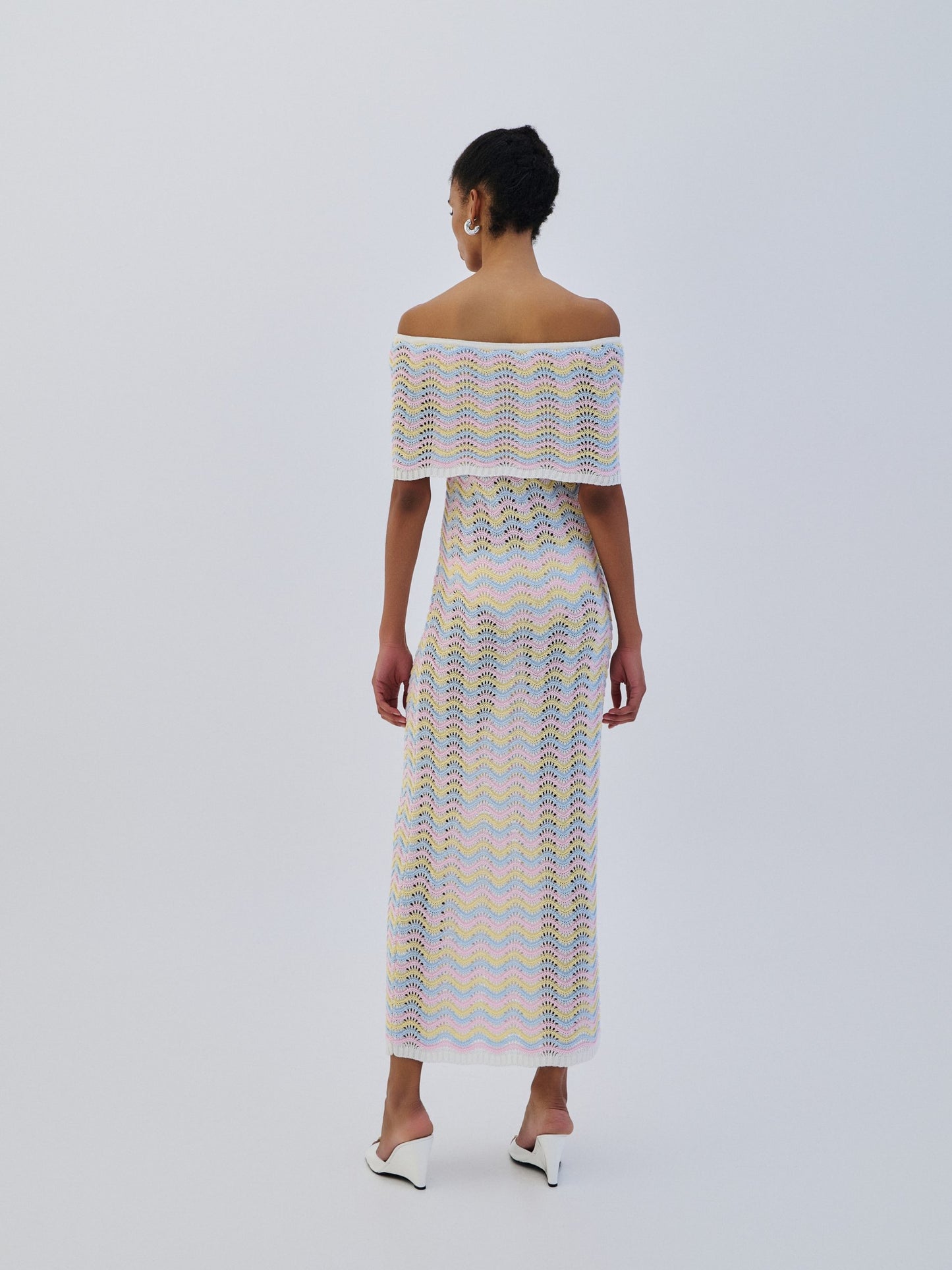 Dress Maxi Strapless Tricolor