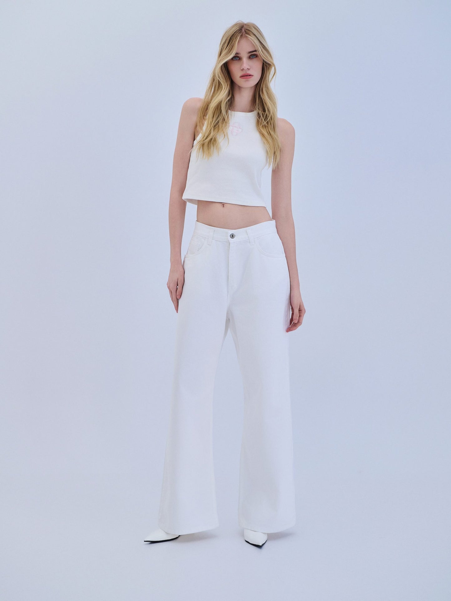 Denim Trouser Flare - White