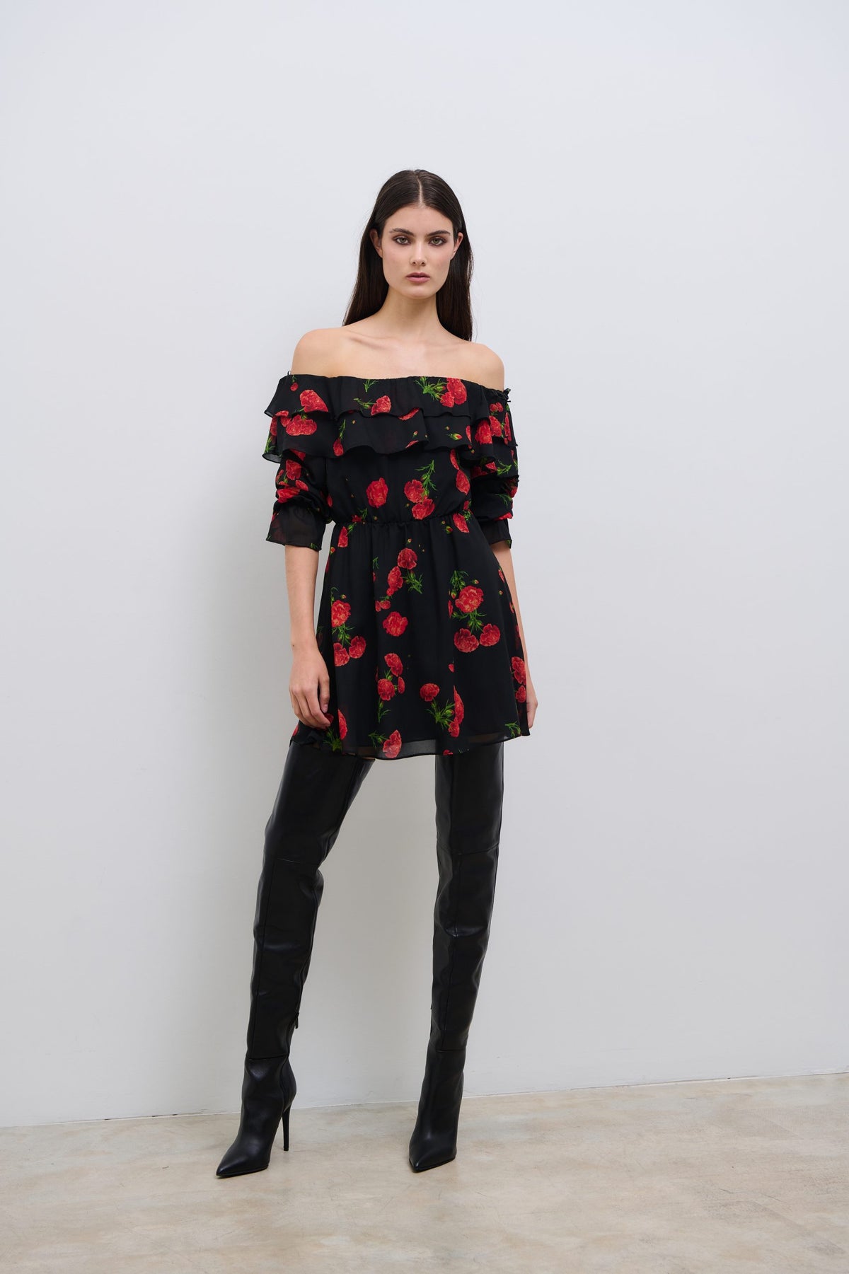 Carnation Dream Ruffle Dress