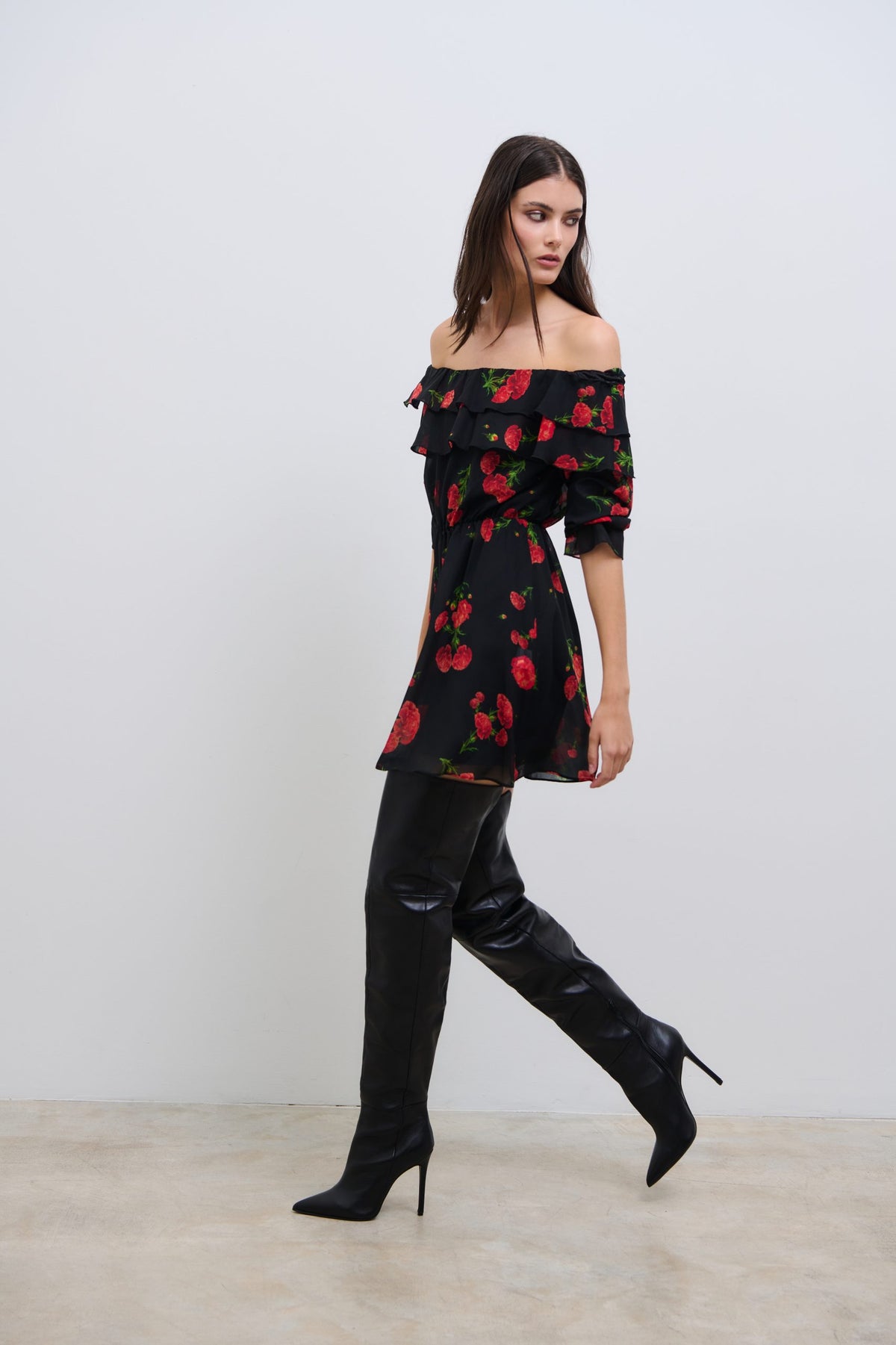 Carnation Dream Ruffle Dress