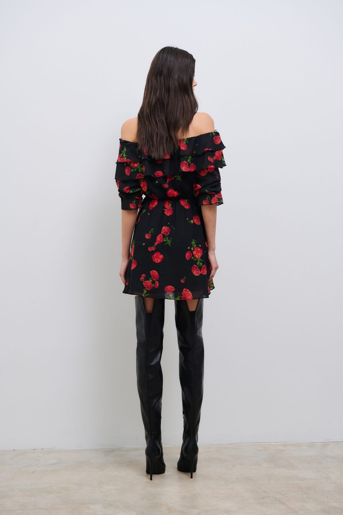 Carnation Dream Ruffle Dress