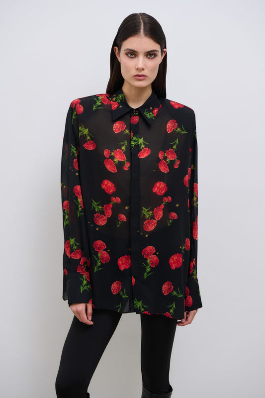 Carnation Dream Shirt Black