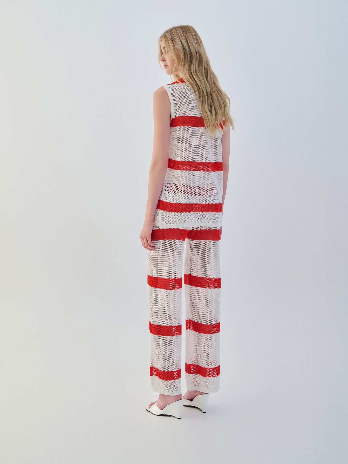 Cardigan Two-Tone - Striped Red