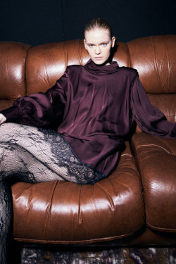 Jose Satin Dress - Bordeaux