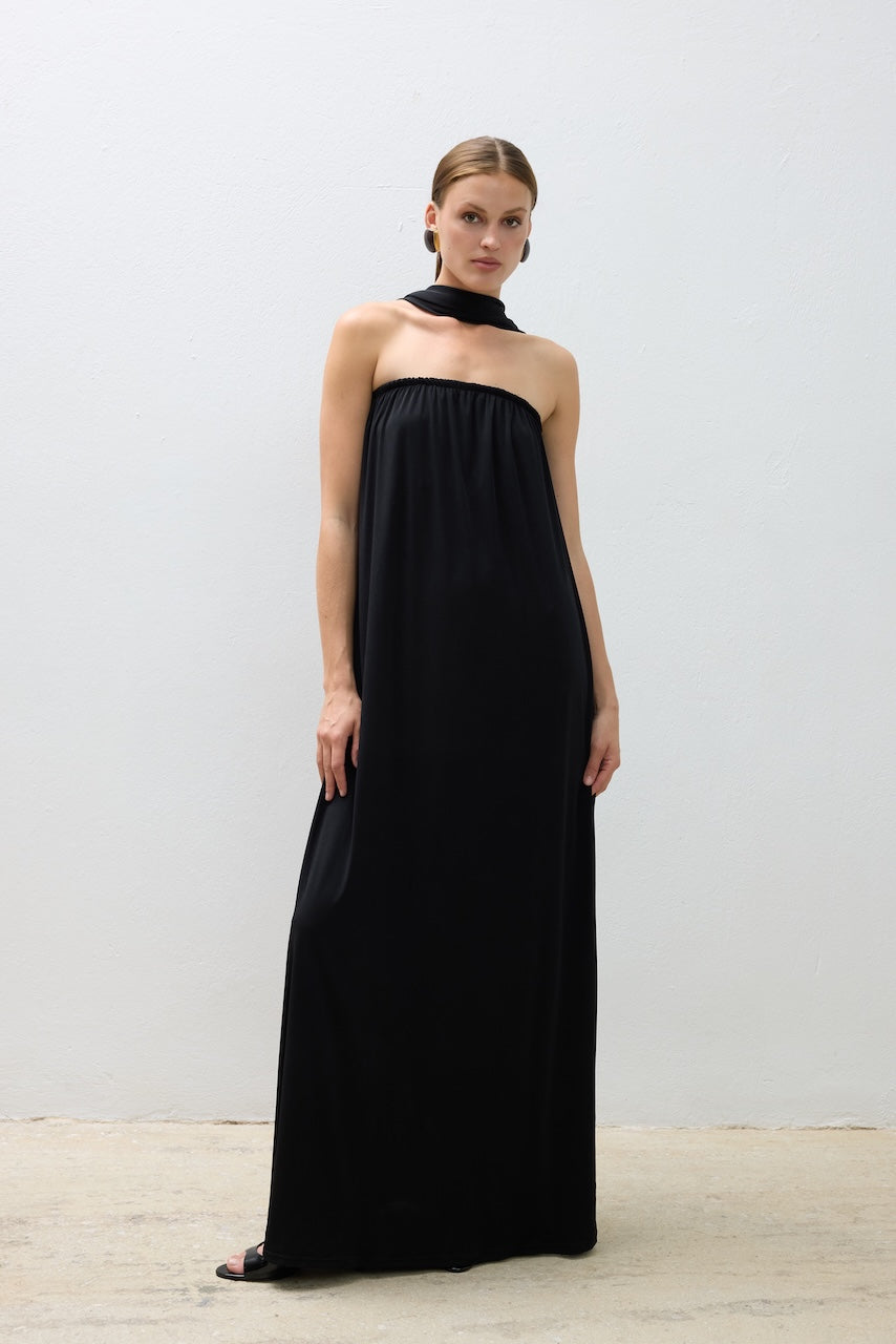 Dress Maxi Strapless Scarf