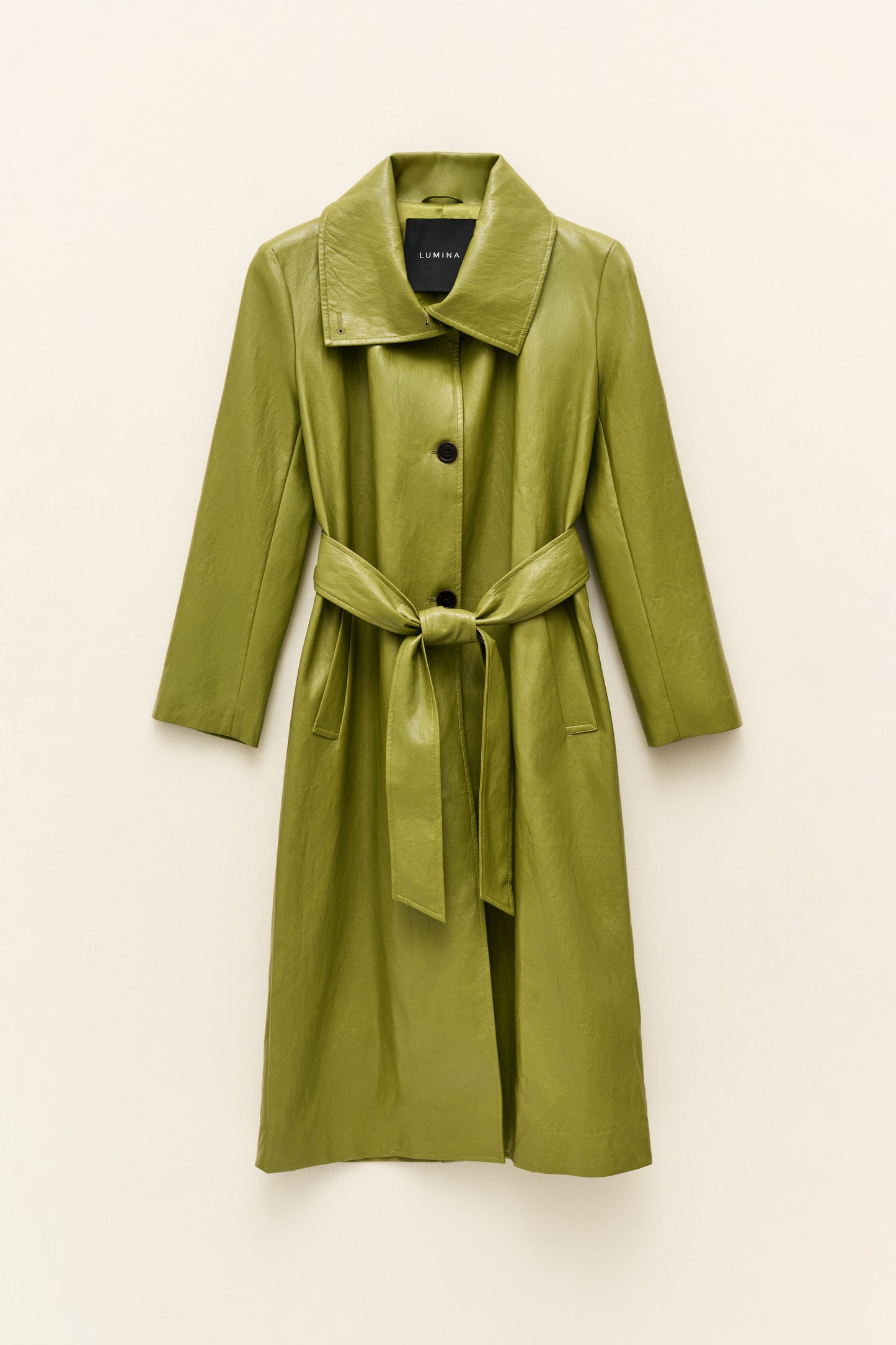 Eco Leather Trenchcoat - Lime