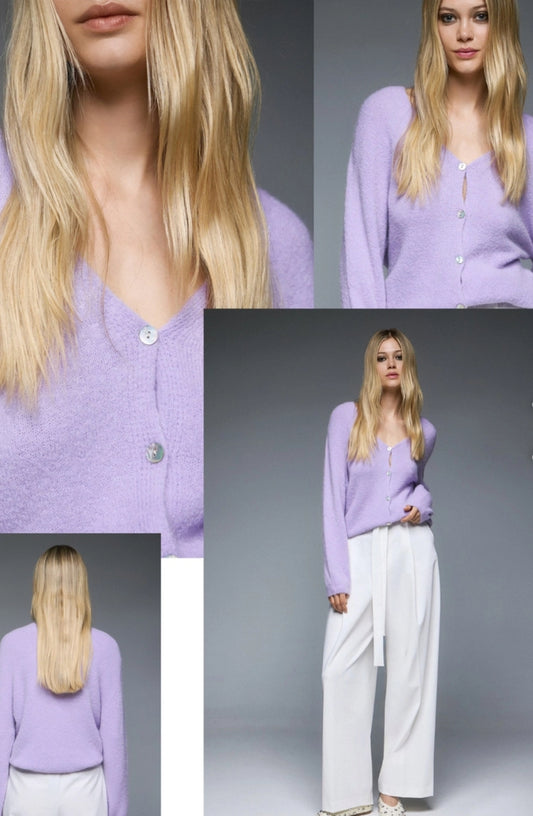 Chromaé Knitwear Hue Cardigan - Lilac