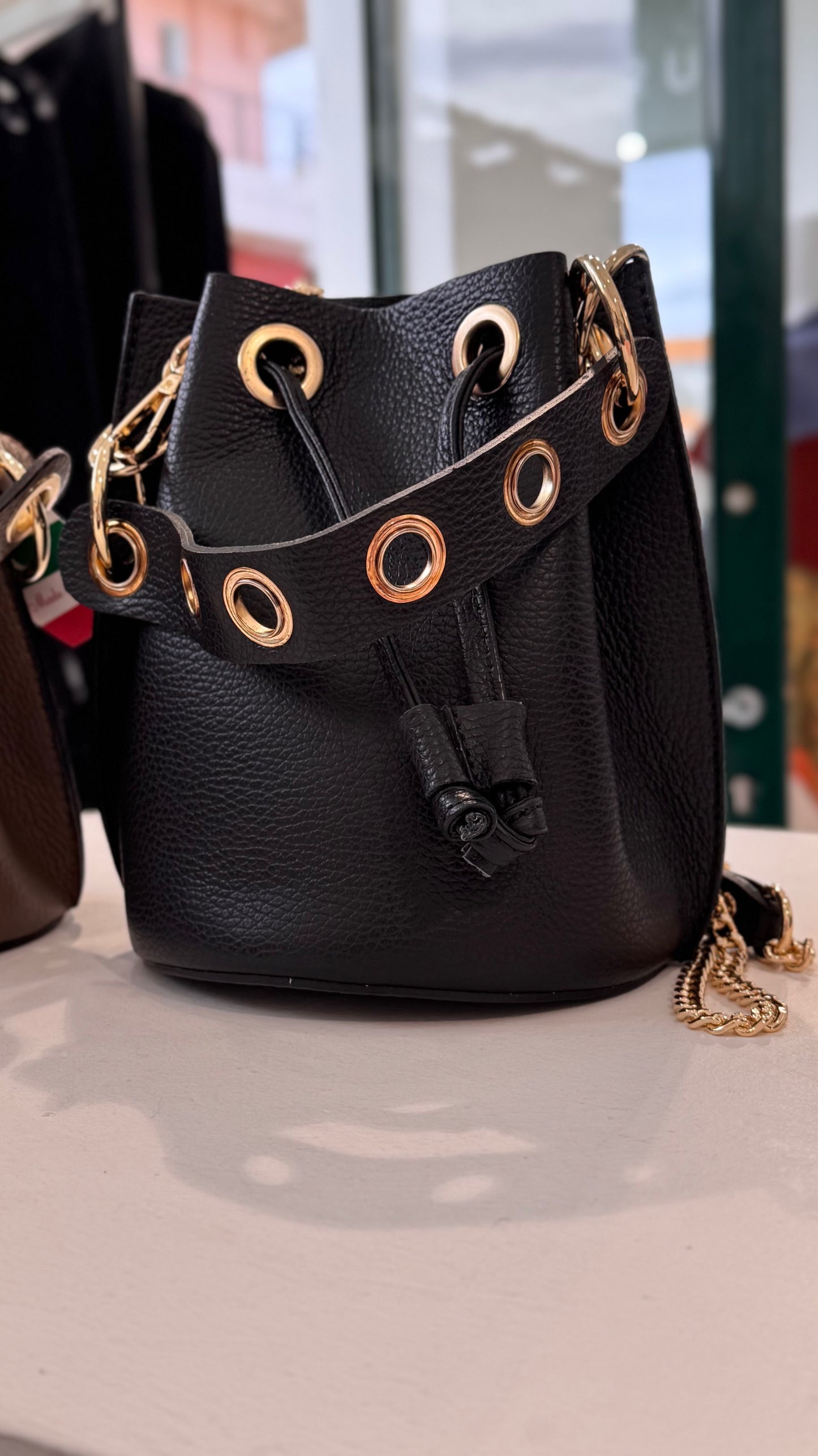 Leather Bucket Bag