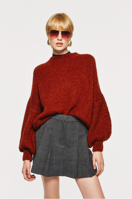 Long Sleeve Efimeron Knitwear - Brown