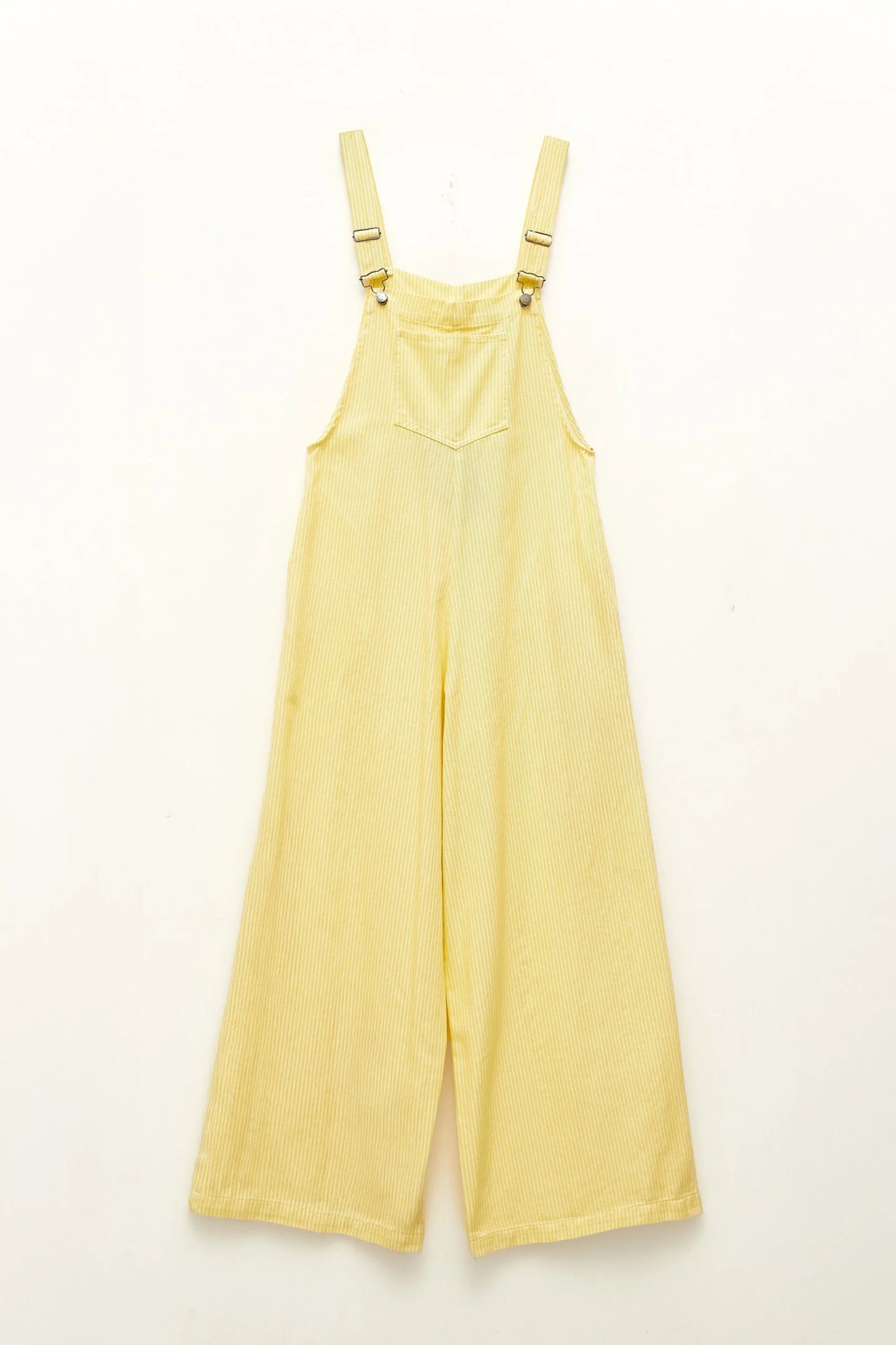 Striped Denim effect Jumpsuit - Yellow