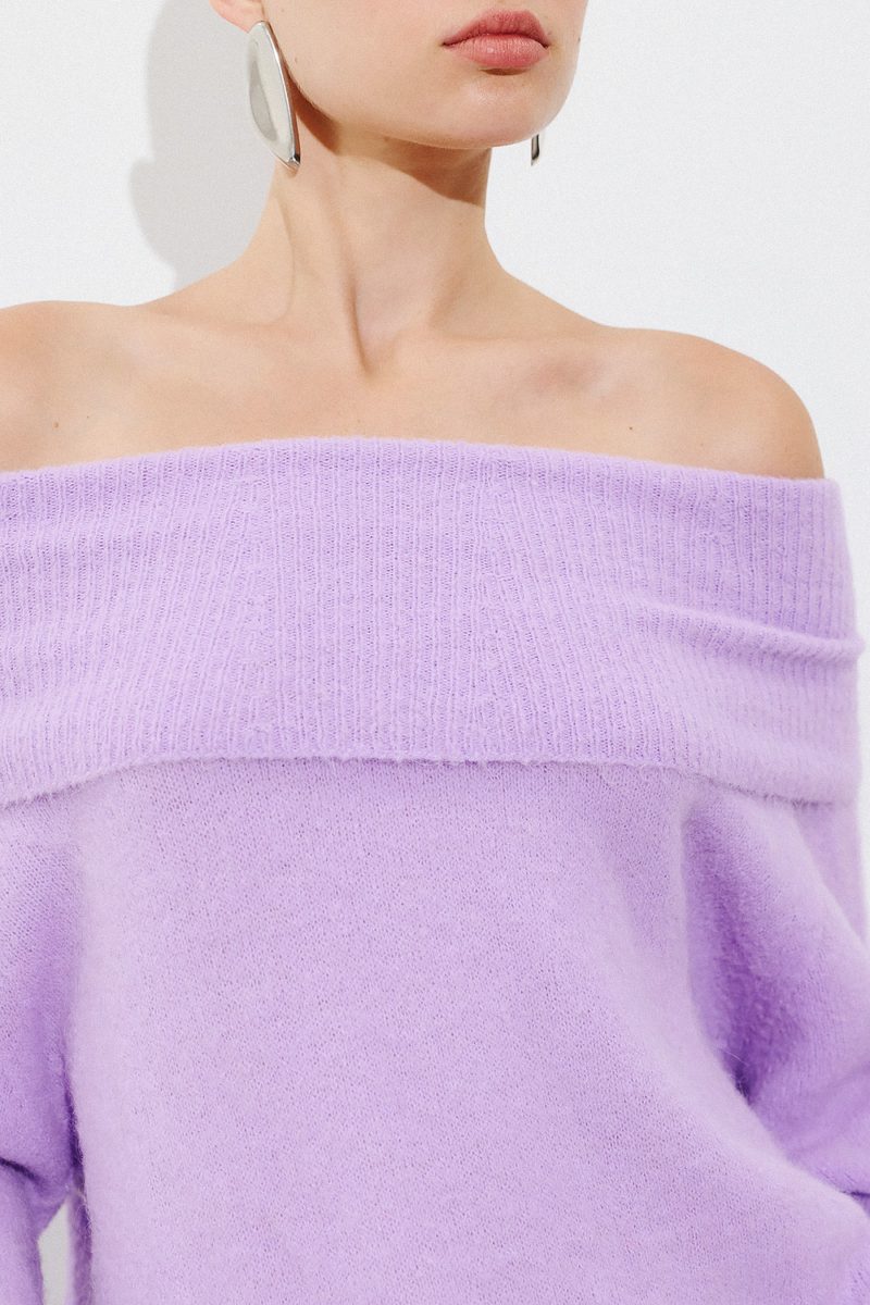 Alpaca Off Shoulder Efimeron - Lilac