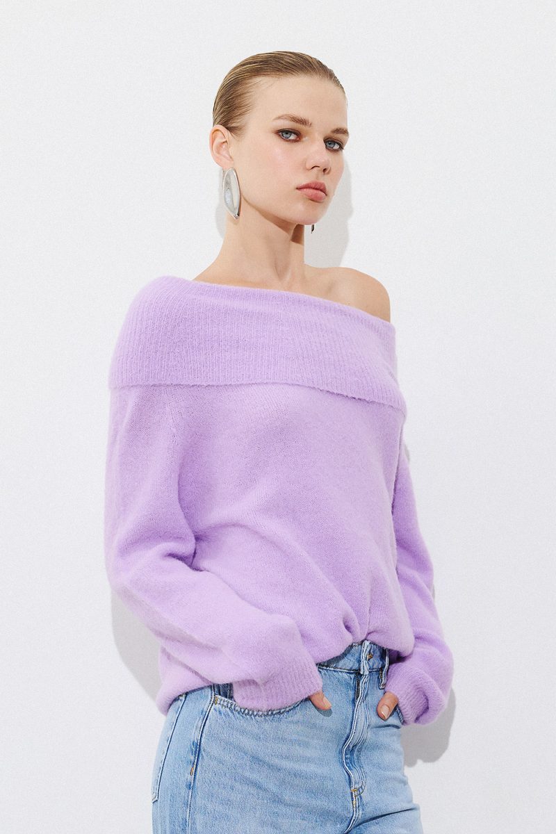 Alpaca Off Shoulder Efimeron - Lilac