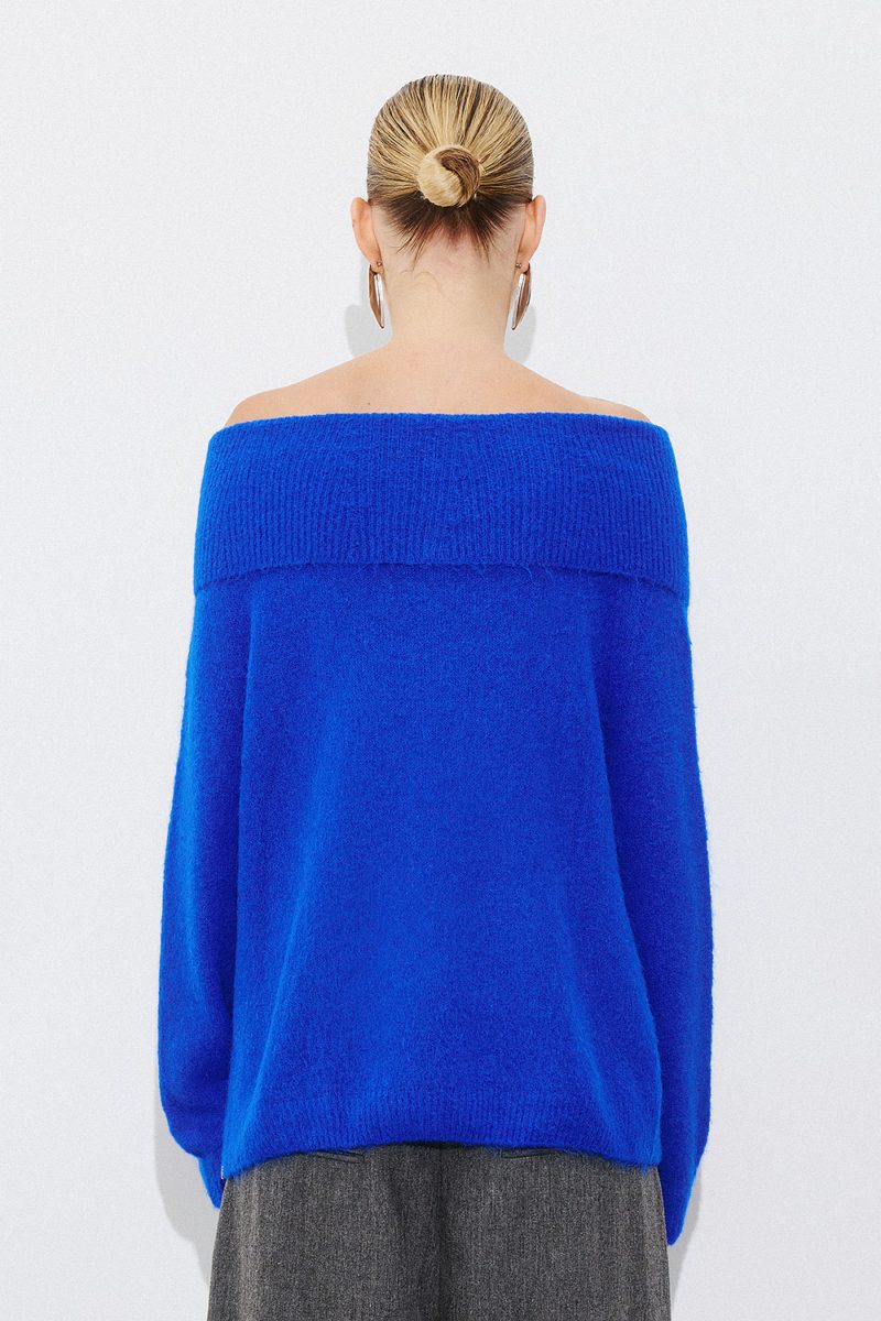 Alpaca Off Shoulder Efimeron - Blue Royal