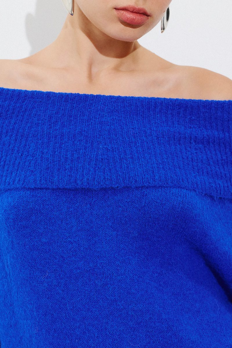 Alpaca Off Shoulder Efimeron - Blue Royal