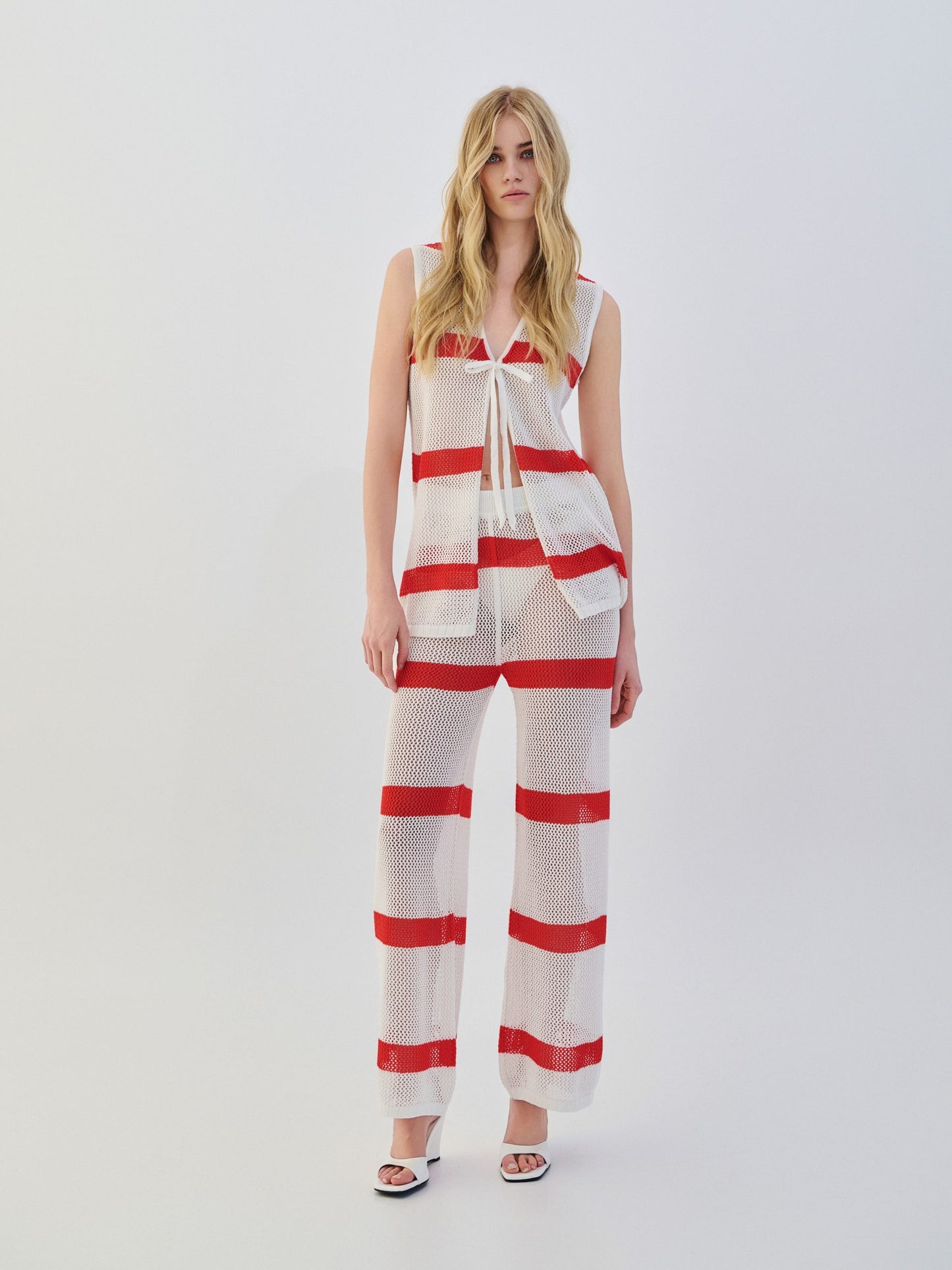 Cardigan Two-Tone - Striped Red