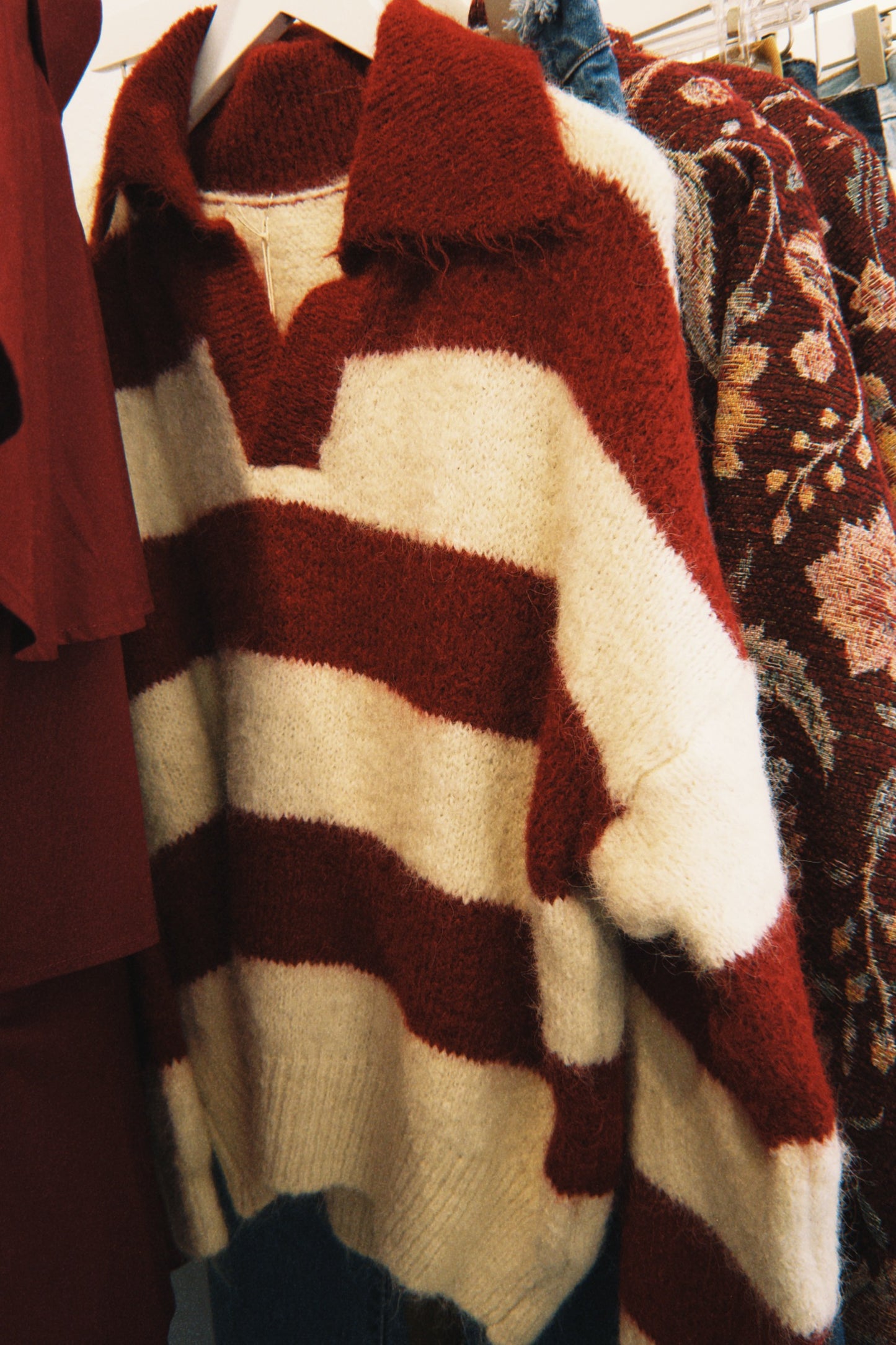 Striped Belie Pullover Bordeaux- Long Sleeve