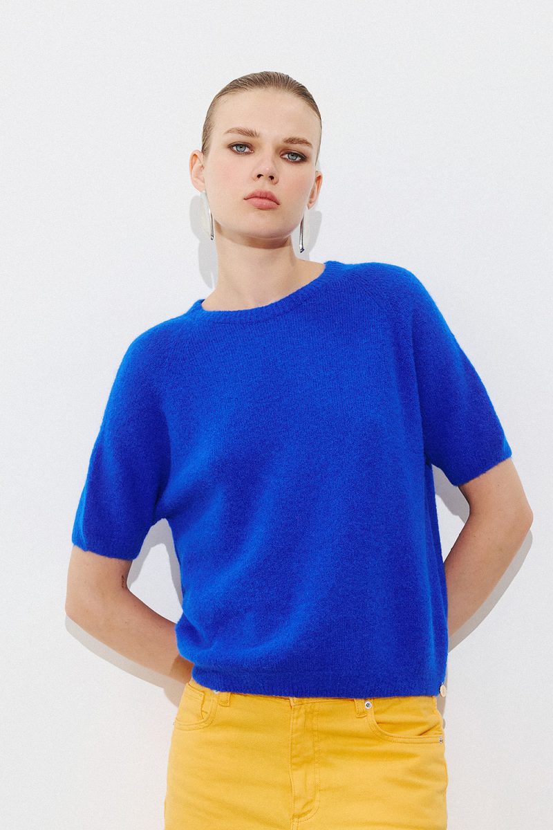 Alpaca Short Sleeve Efimeron - Royal Blue
