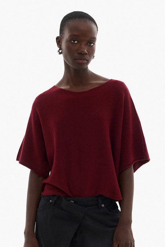 Soft Knitwear 3/4 Sleeve - Burgundy