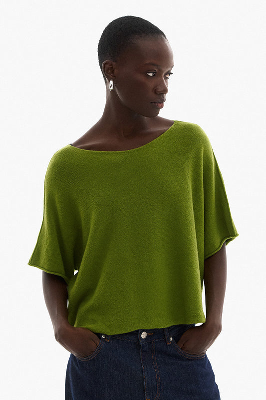Soft Knitwear 3/4 Sleeve - Olive Green