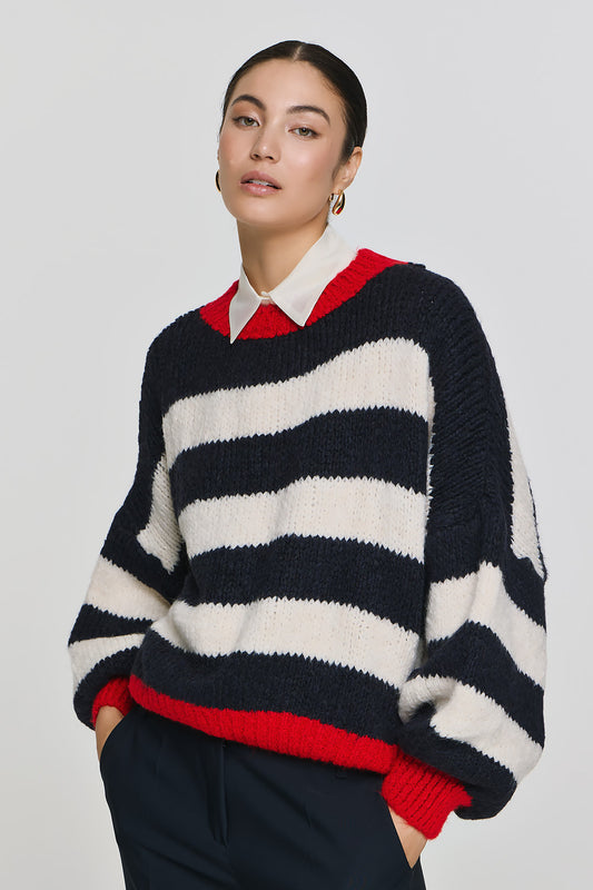 Striped Blue White Knitwear