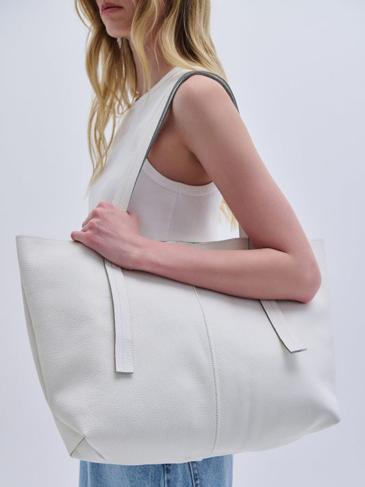Tote Bag Leather - White