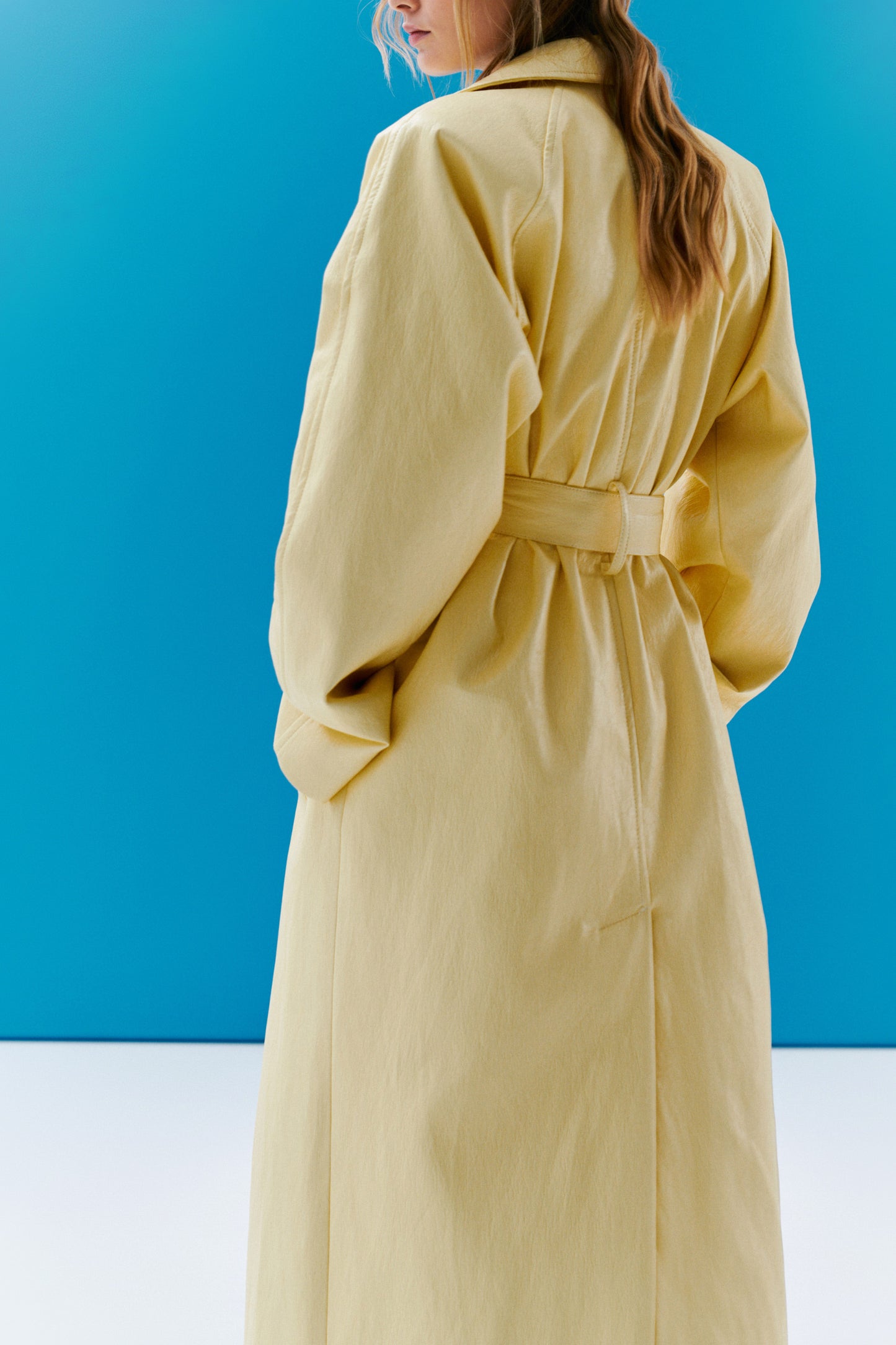 Hermina Eco Leather Trenchcoat - Pastel Yellow