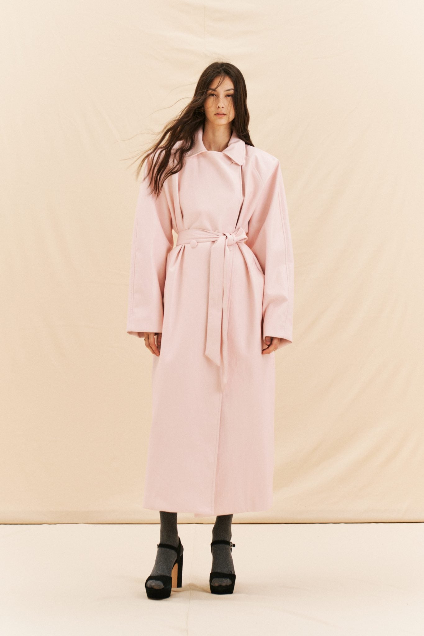 Hermina Eco Leather Trenchcoat - Brown