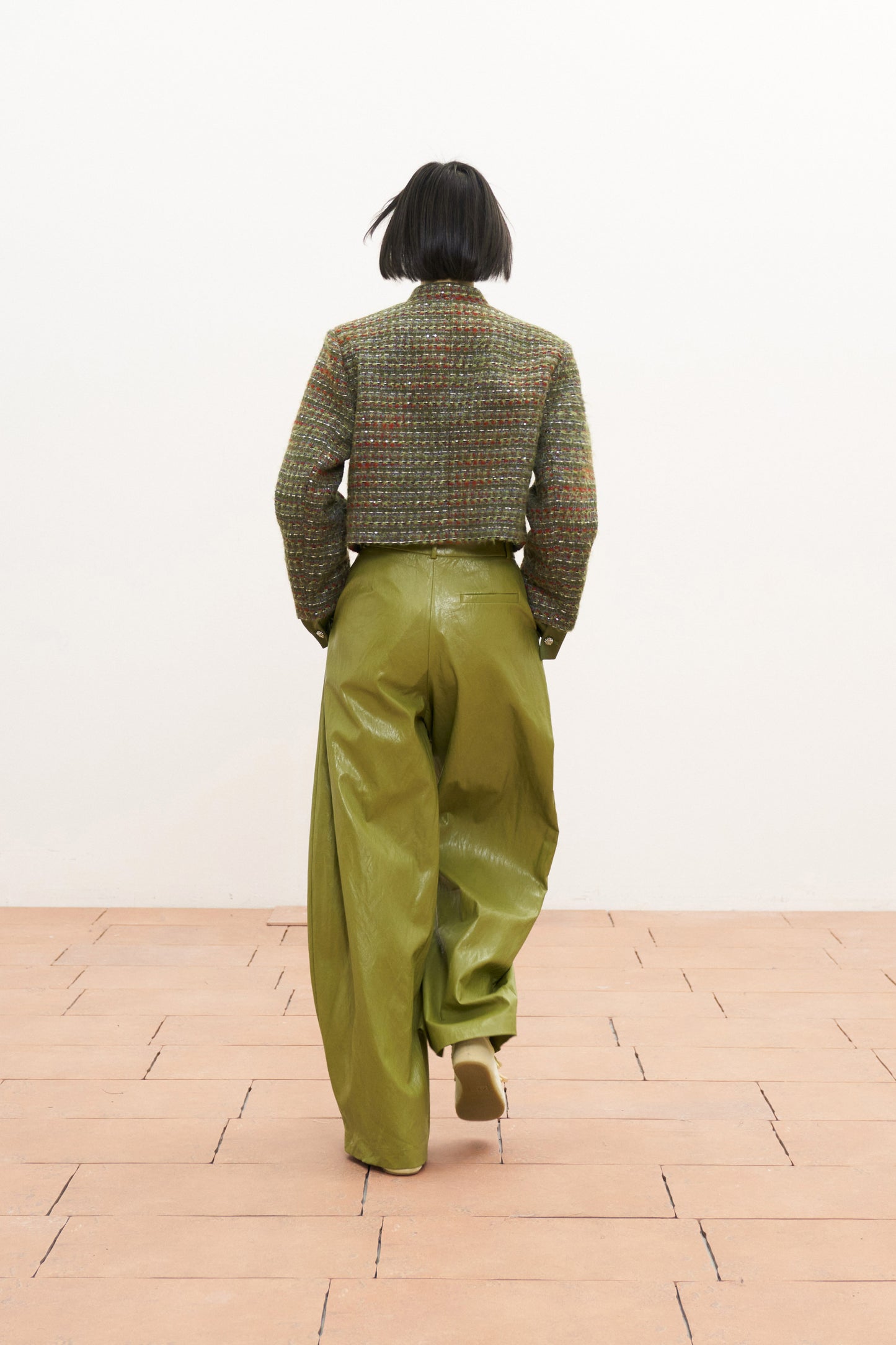 Hermina Eco Leather Pant - Lime