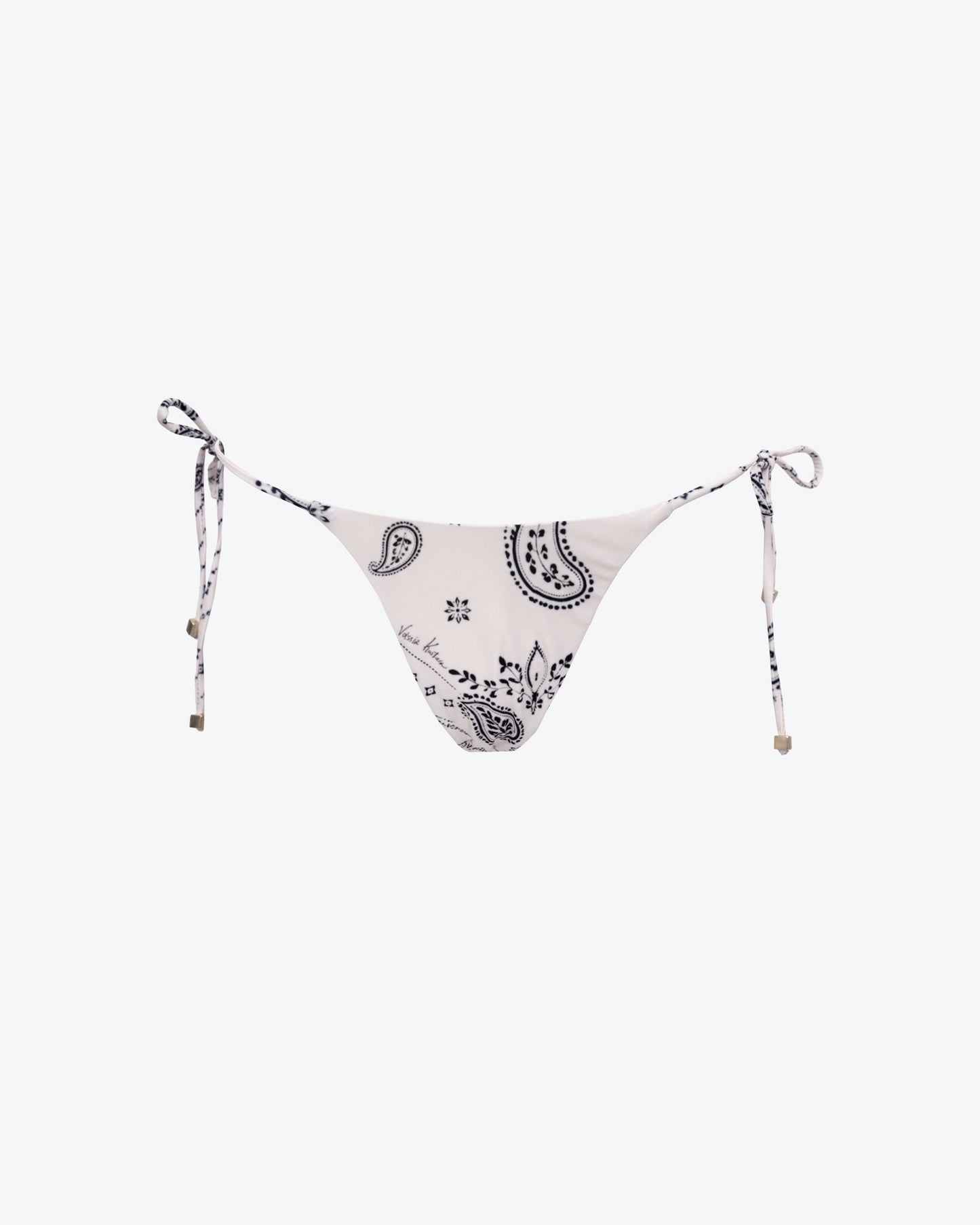 VK Off White Thin Strap Bikini Bottoms