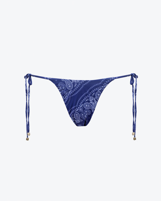 VK Blue Bandana Thin Strap Bikini Bottoms