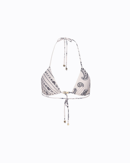 VK Off White Bandana Triangle Bikini Top