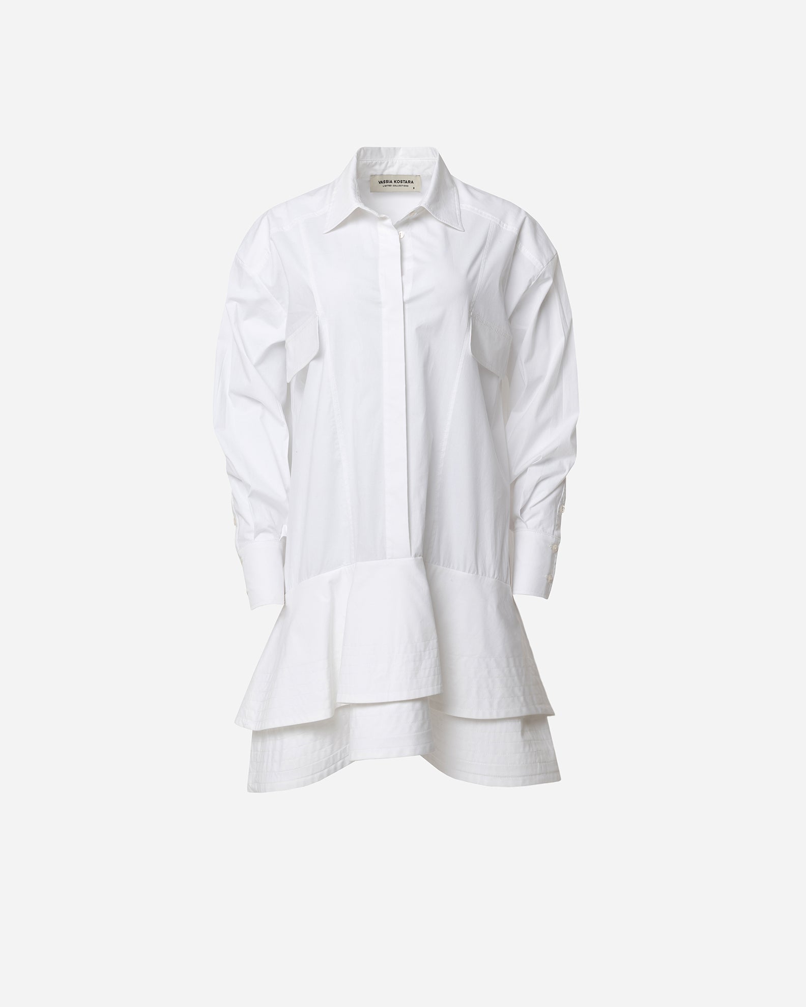 structured shirt dress Midi Shirt Dress in Structured Cotton Silk lapis blue / 10