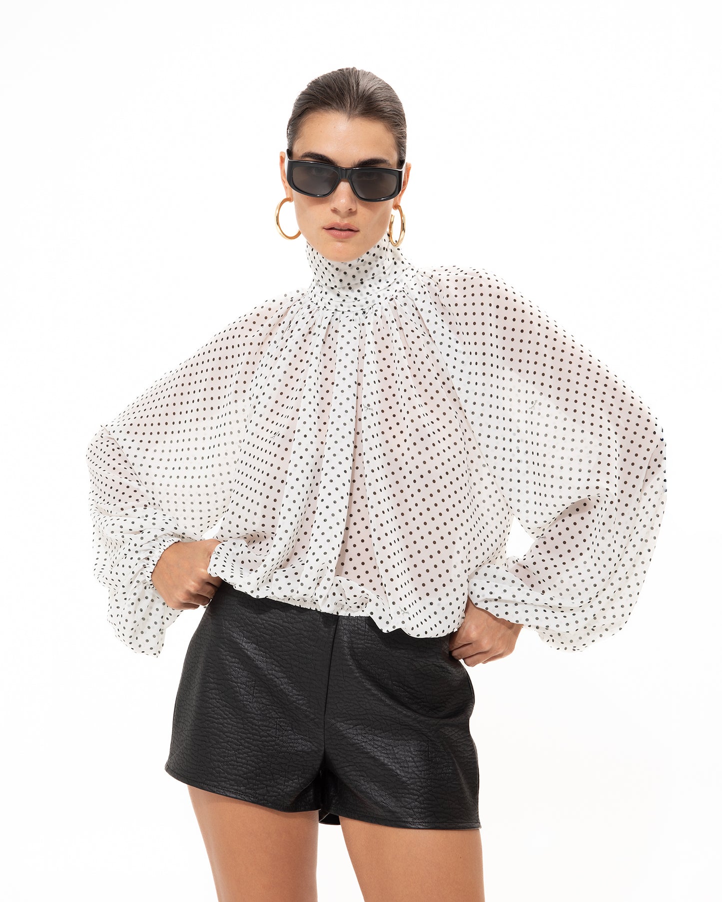 VK White Polka Blouse