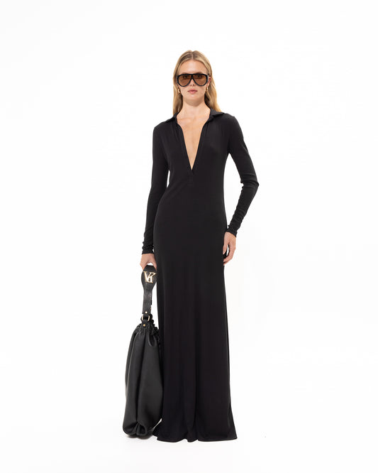 VK Black Rib Maxi Dress
