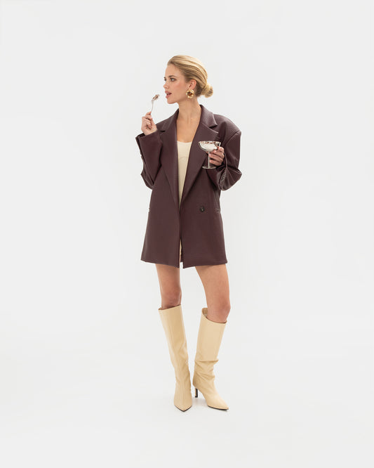 VK Amethyst Faux Leather Blazer