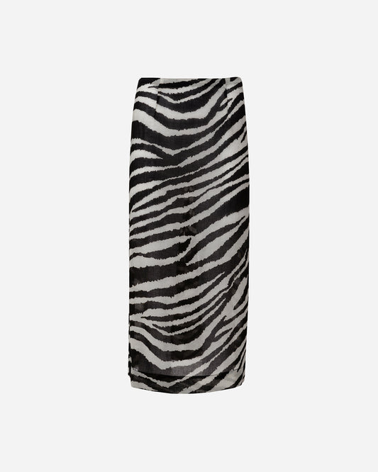 Zebra Print Midi Skirt