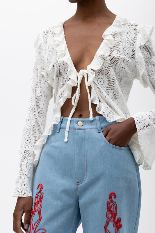 Zina White Cardigan -